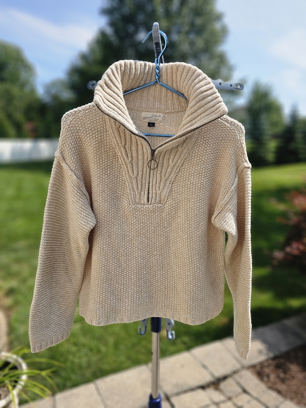 Universal Thread - Cream Half-Zip Cable Knit Sweater